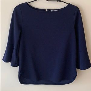 Mid sleeve navy blouse